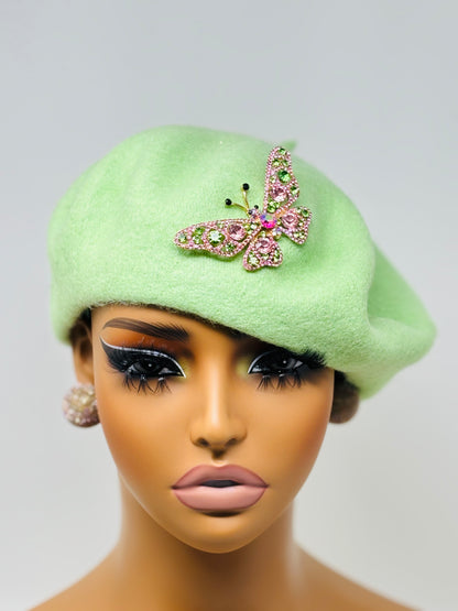 Lime Fly Beret