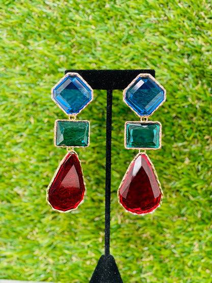 Rich Color Drop Earrings