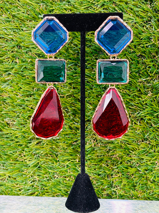 Rich Color Drop Earrings