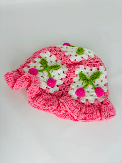 Cherry Bomb Crochet Bucket Hat