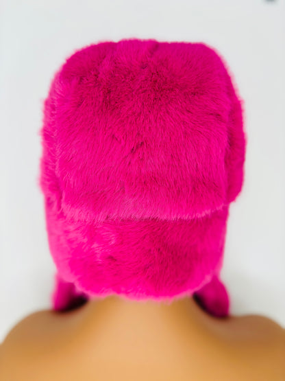 Fur Glam Trapper Hat Pink Purfect Kitty