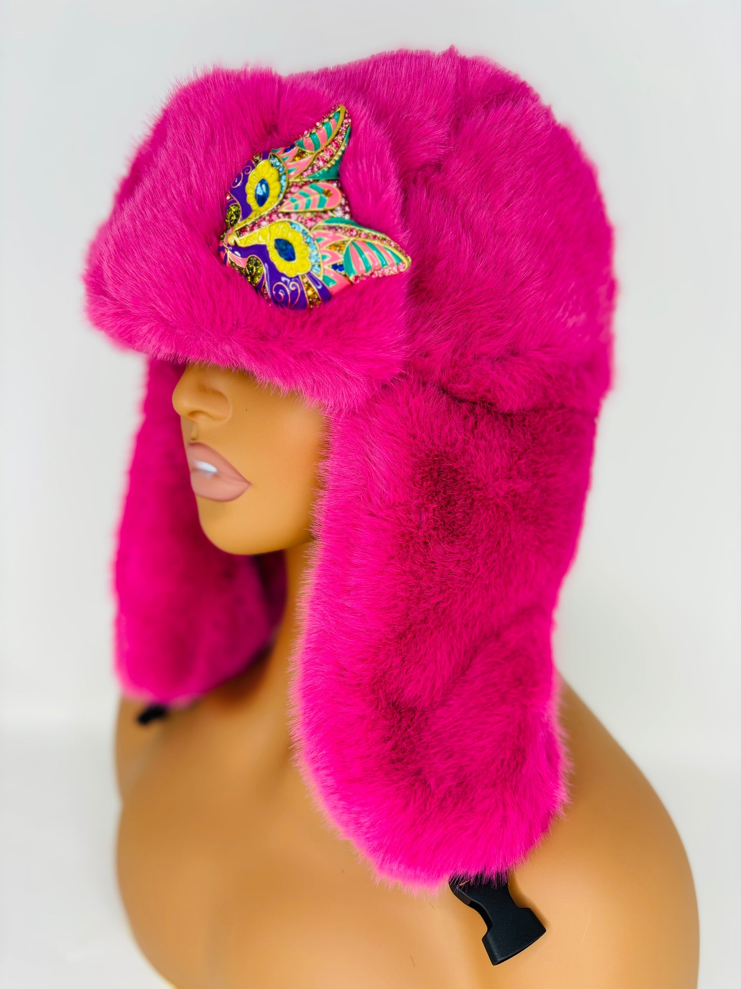 Fur Glam Trapper Hat Pink Purfect Kitty