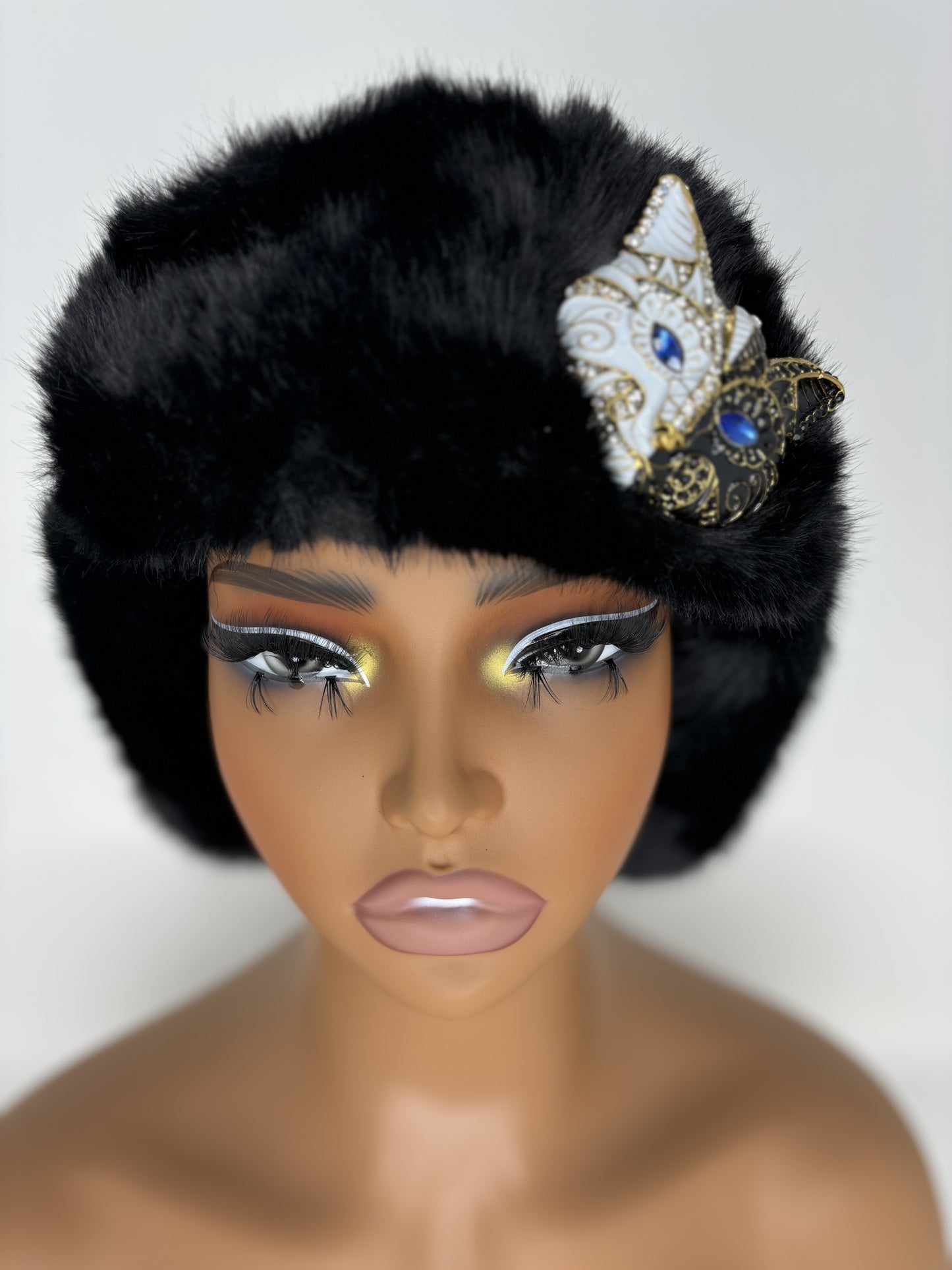 Fur Glam Trapper Hat Serious Kitty