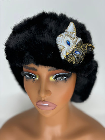 Fur Glam Trapper Hat Serious Kitty